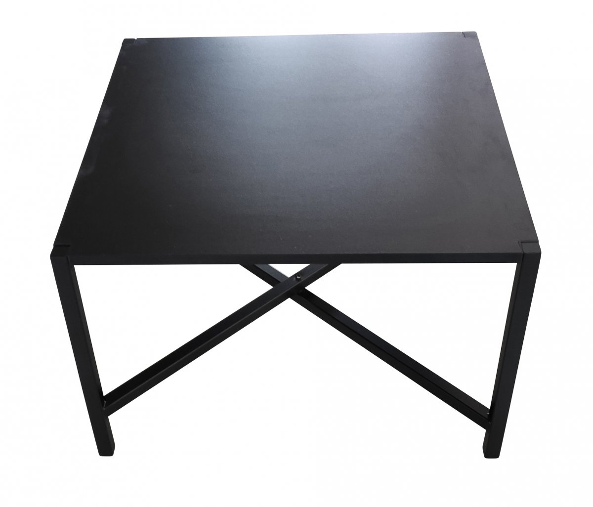 Photo de Table basse carrée en métal et bois de couleur noir  68.5 x 68.5 x 45 cm Kross
