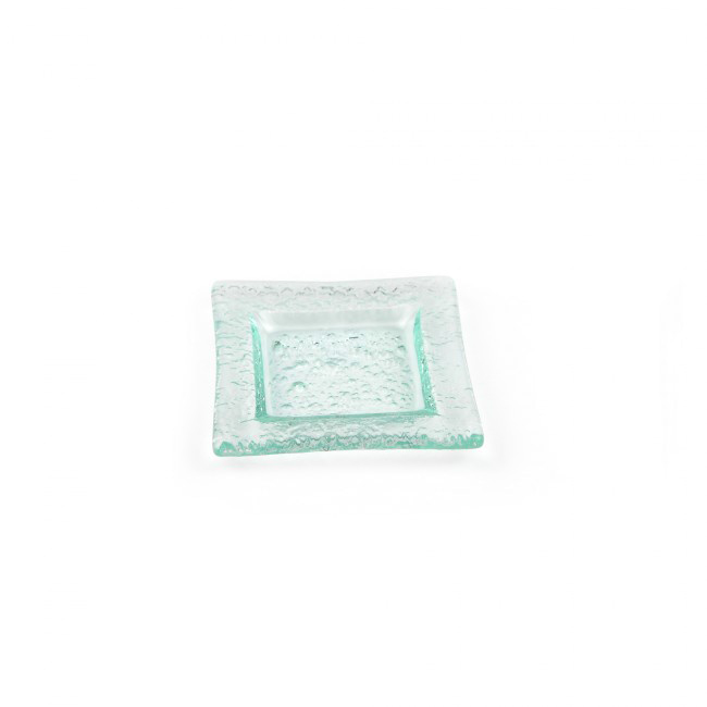 Photo de Assiette carrée 10 x 10 cm en verre