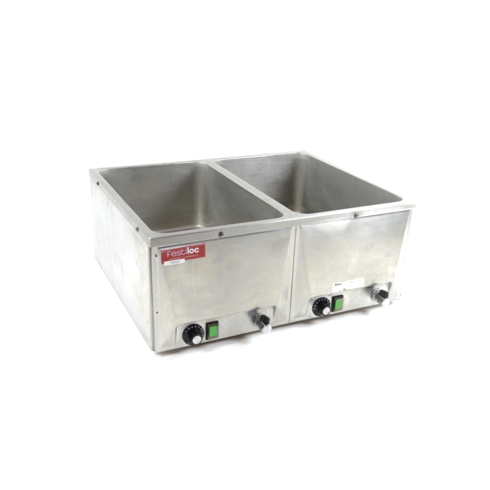 Photo de Bain-marie 2 bacs à poser sur table 70 x h 27 x 55 cm GN 1/1