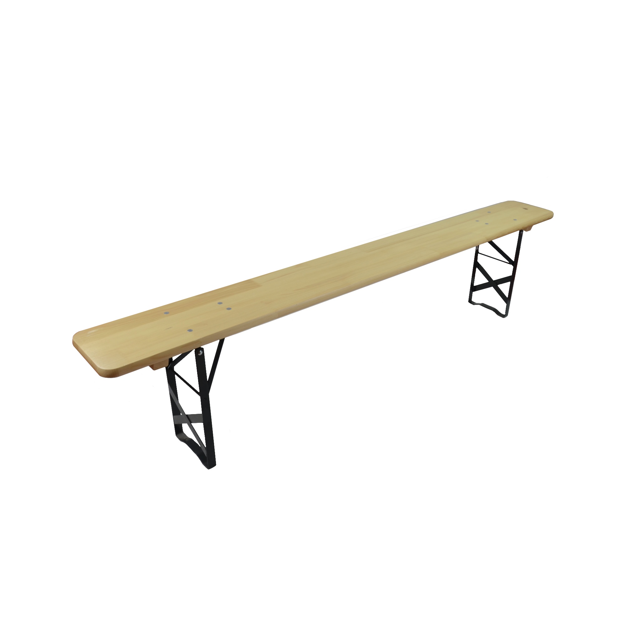 Photo de Banc en bois à pieds métalliques 25 x h 47 x 220 cm