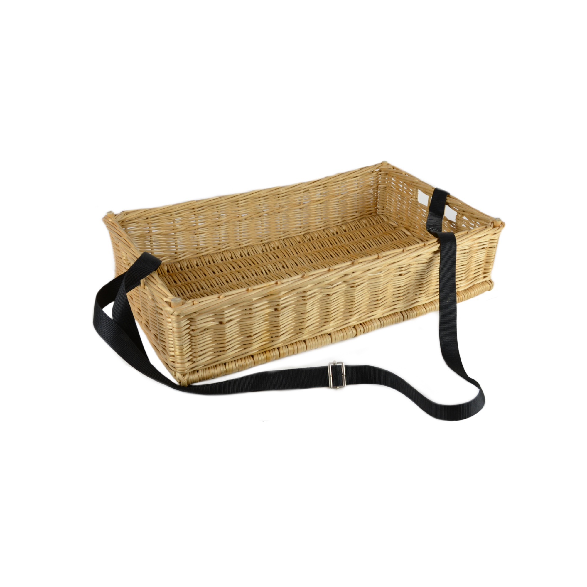 Photo de Panier-manne de pâtissier rectangulaire avec sangle 60 x h 15 x 37 cm