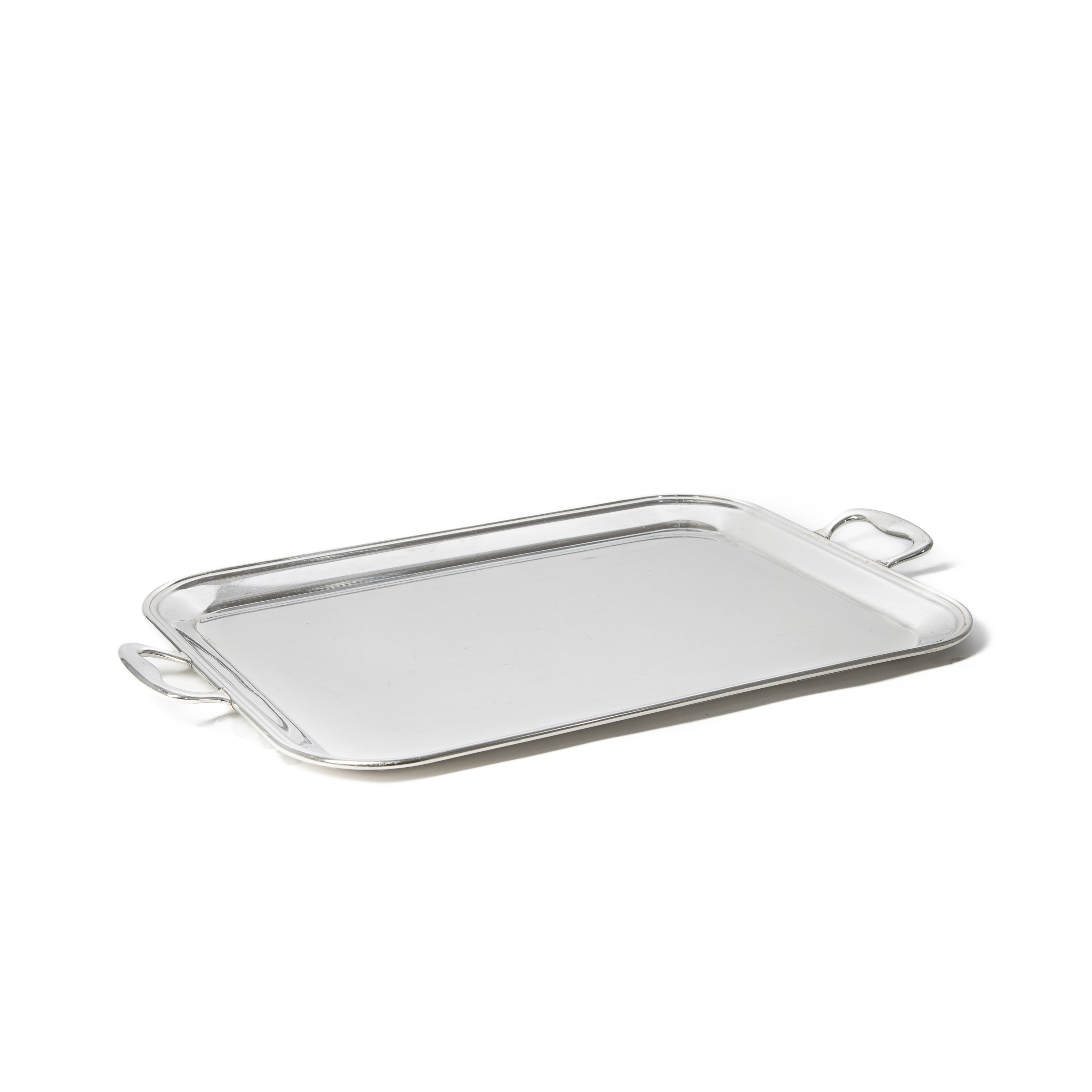 Photo de Plateau rectangulaire avec poignées en inox 45 x 60 cm