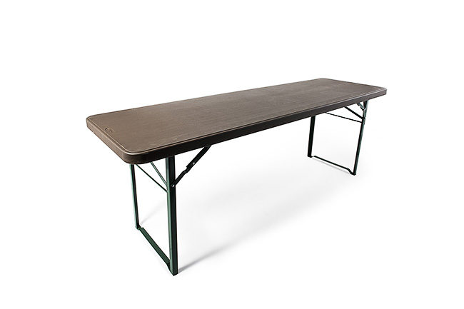 Photo de Table rectangulaire brune en plastique 220 x h 77 x 67 cm Zown