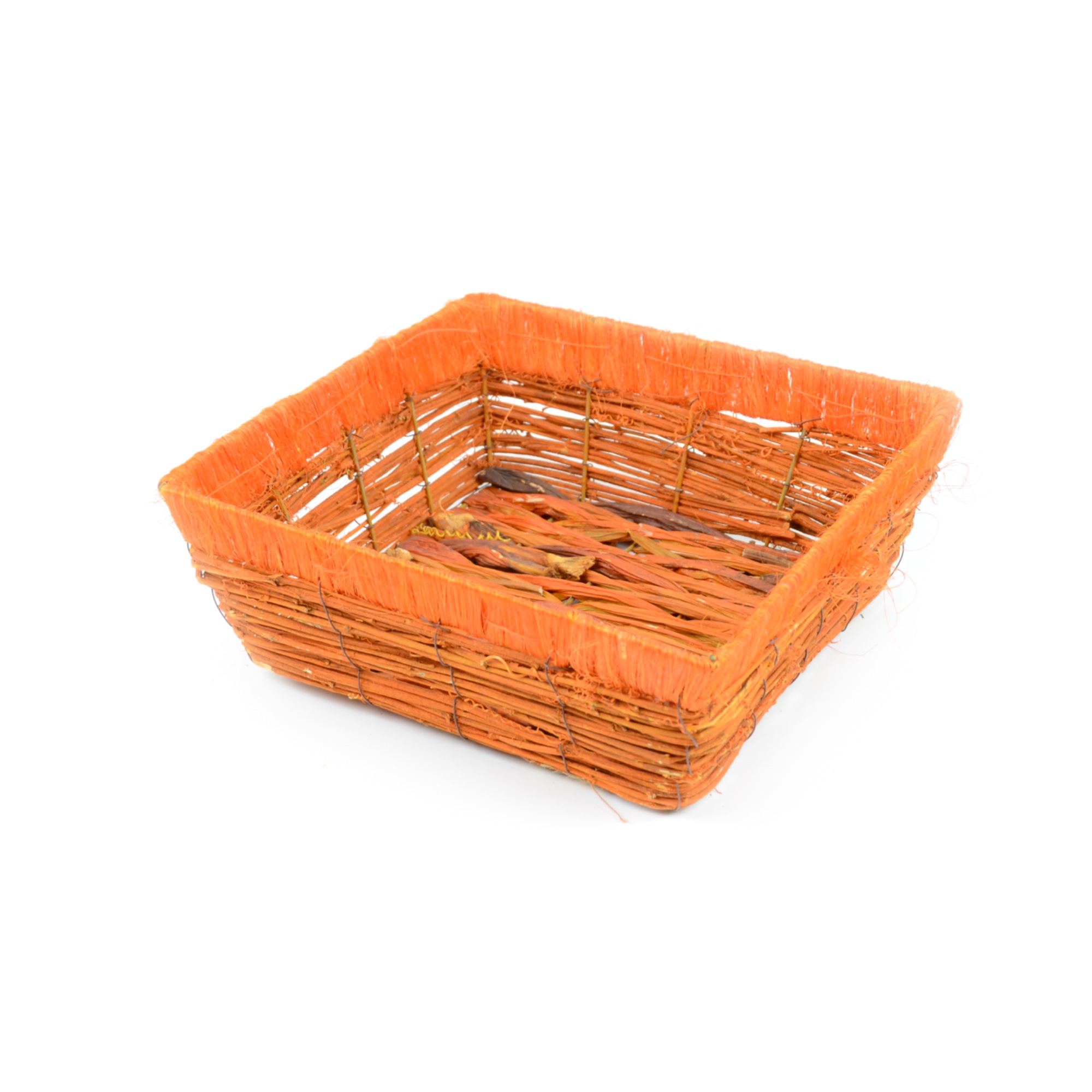 Photo de Corbeille carrée orange en osier grande
