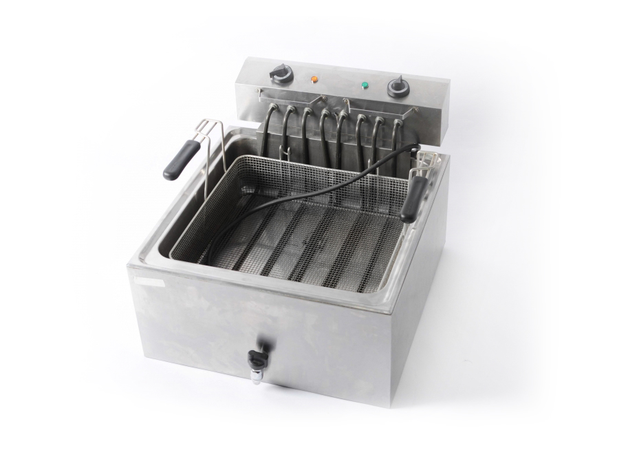 Photo de Friteuse de table électrique à poisson 30 l avec robinet de vidange