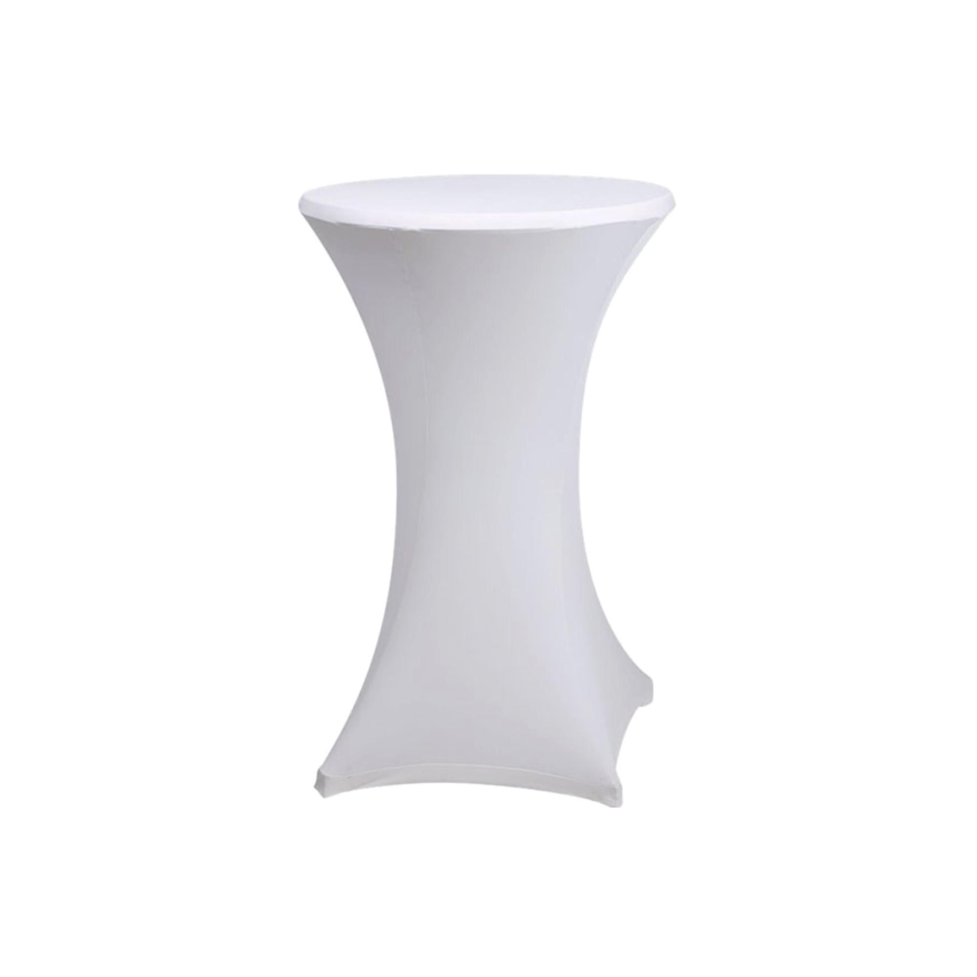 Photo de Housse blanche pour table haute diamètre 80 cm