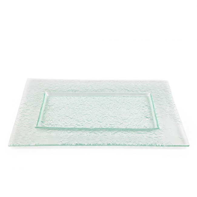 Photo de Assiette rectangulaire 35 x 21 cm en verre