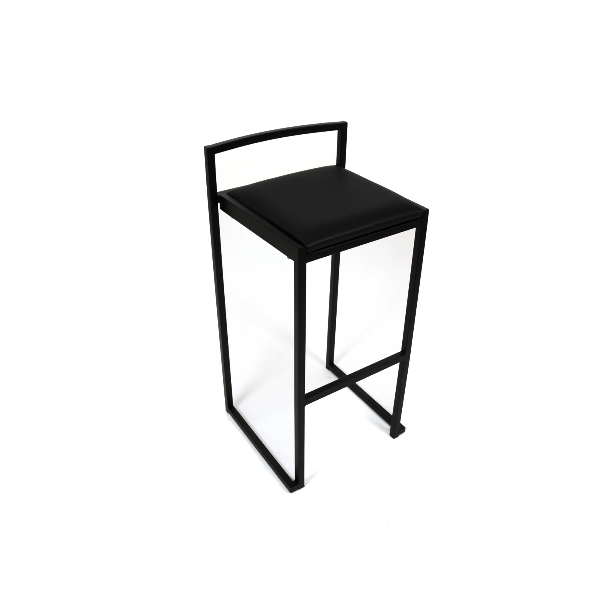 Photo de Tabouret haut en métal et assise noirs Stako