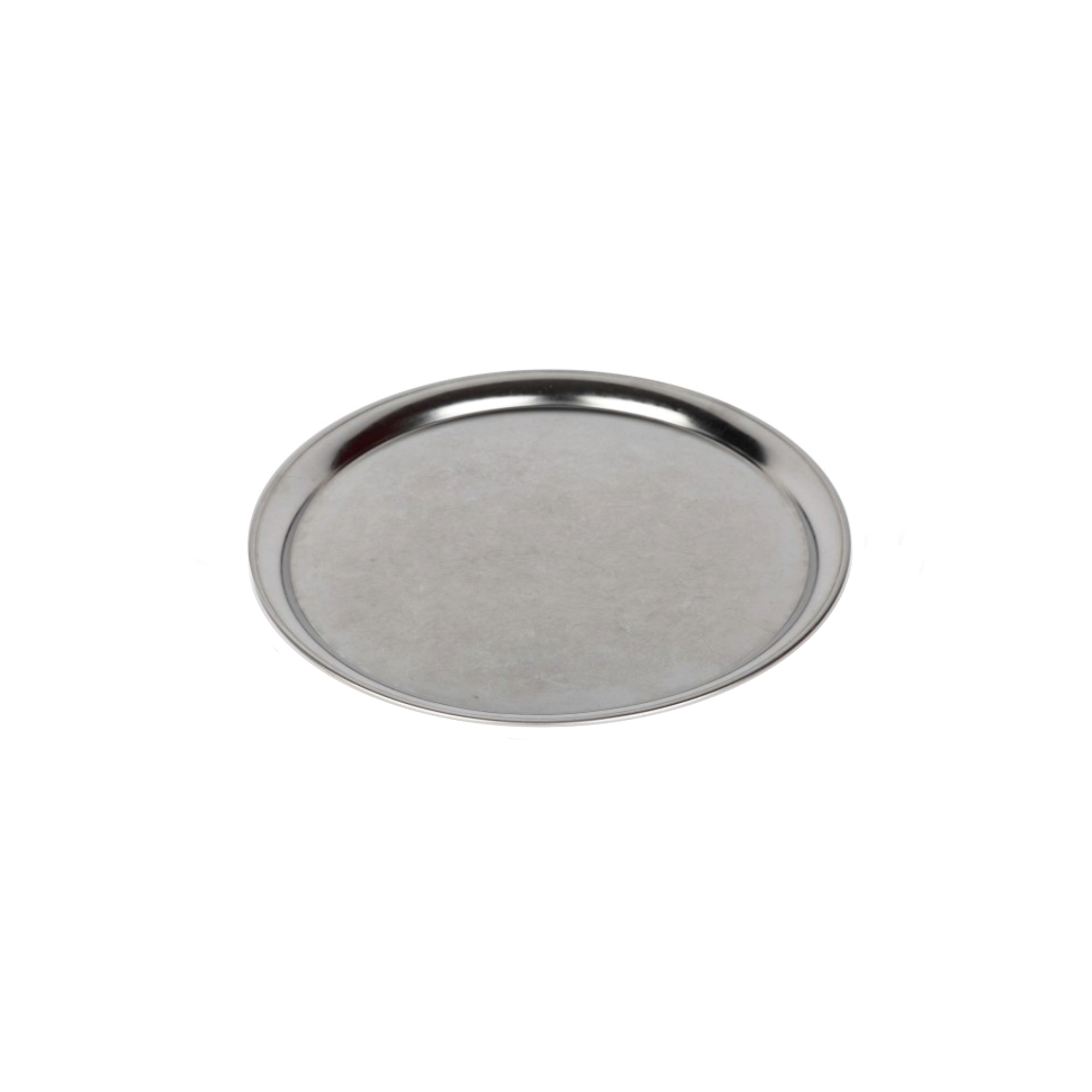 Photo de Plateau de service rond en inox diamètre 30 cm