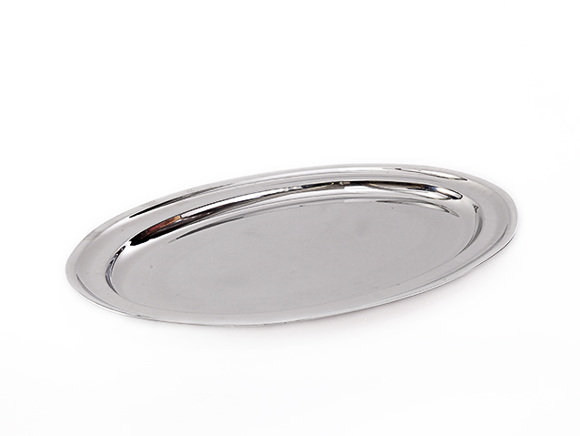 Photo de Plateau ovale en inox 85 x 56 cm