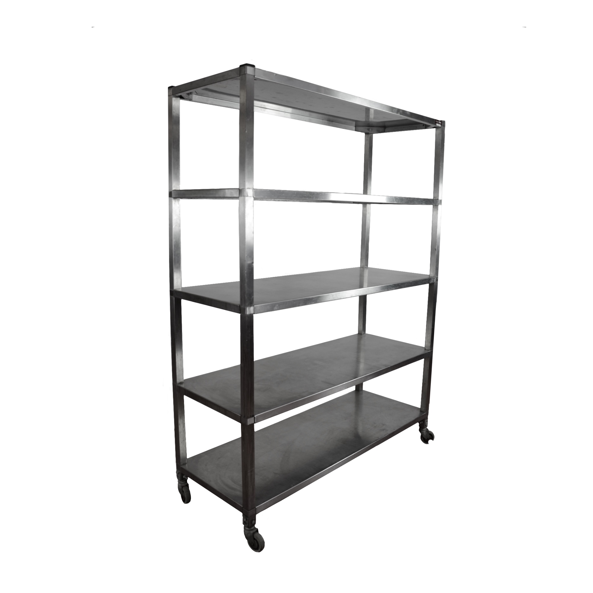Photo de Etagère inox à 5 étages à roulettes pour chambre froide 130 x h 180 x 50 cm
