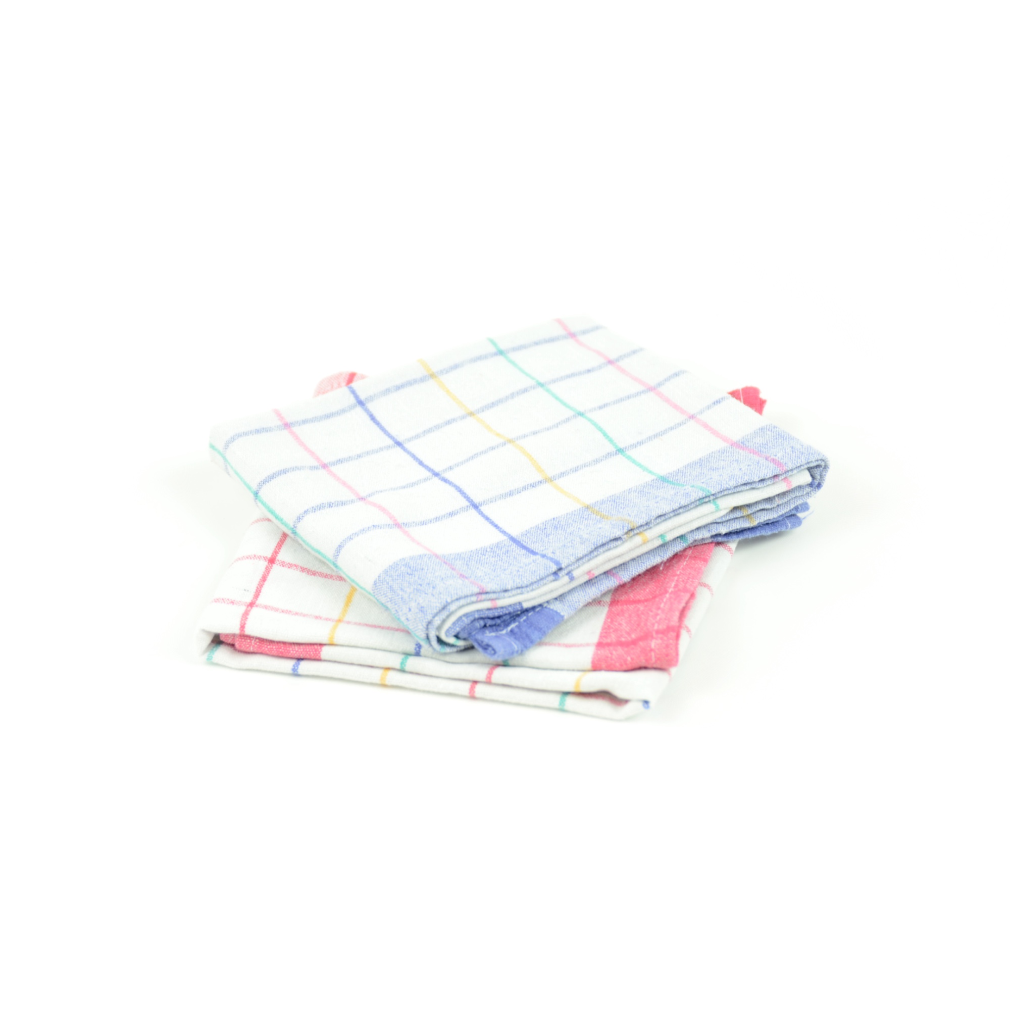 Photo de Linge de vaisselle caroné blanc - multi couleurs