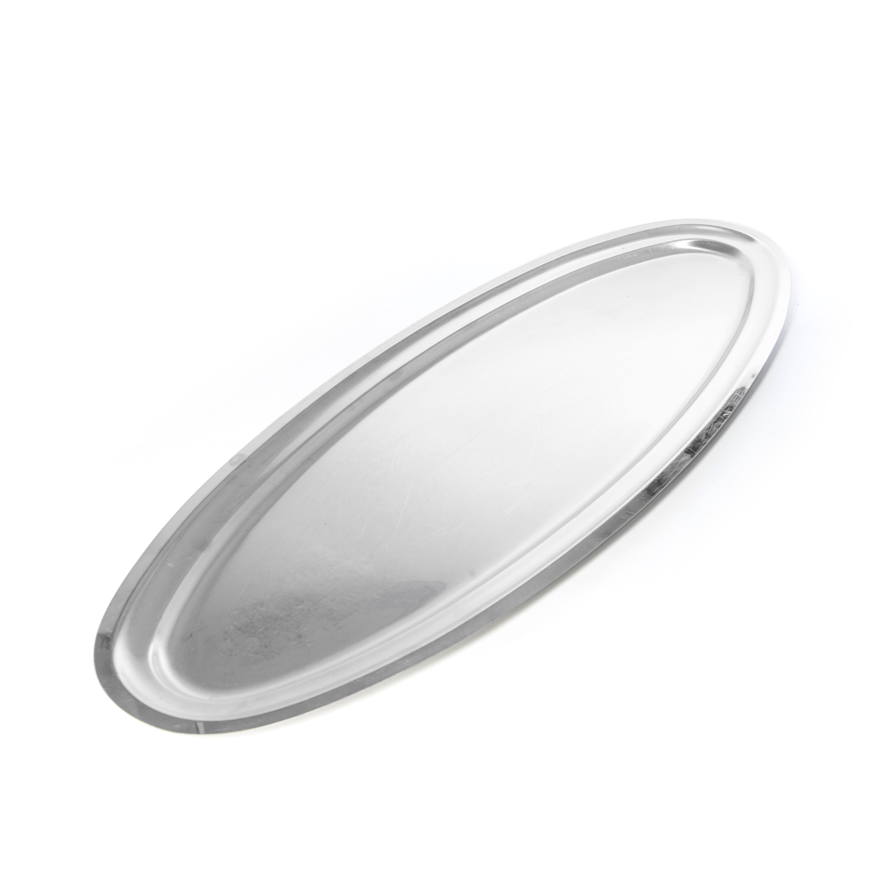 Photo de Plateau ovale en inox 97 x 34 cm