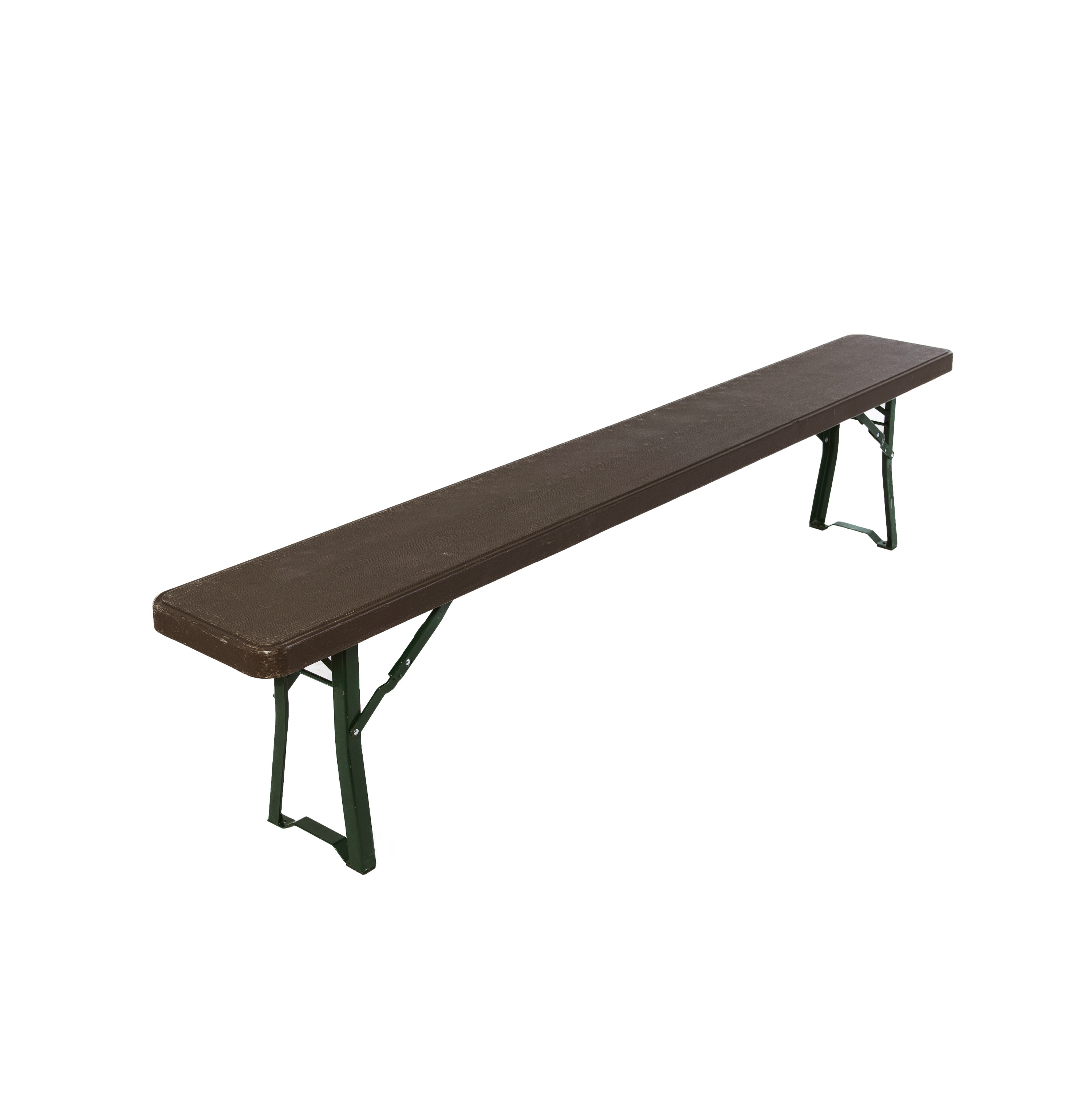 Photo de Banc en plastique brun à pieds métalliques 30 x h 48 x 220 cm Zown