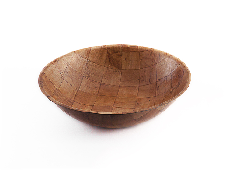 Photo de Saladier en bois diamètre 50 cm h 12 cm