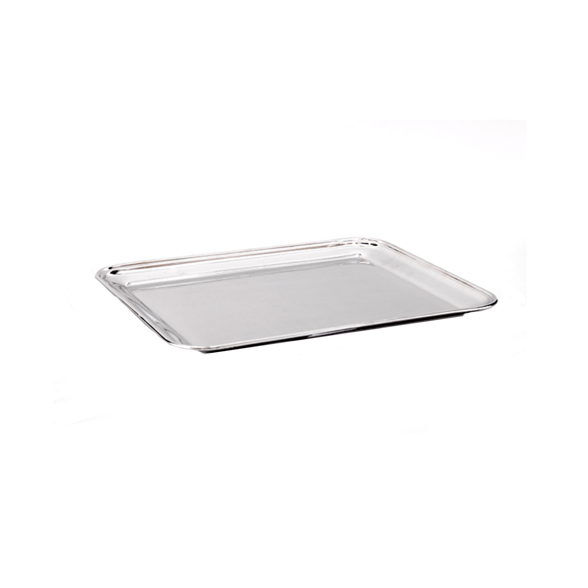 Photo de Plateau rectangulaire en inox 44 x h 2 x 36 cm