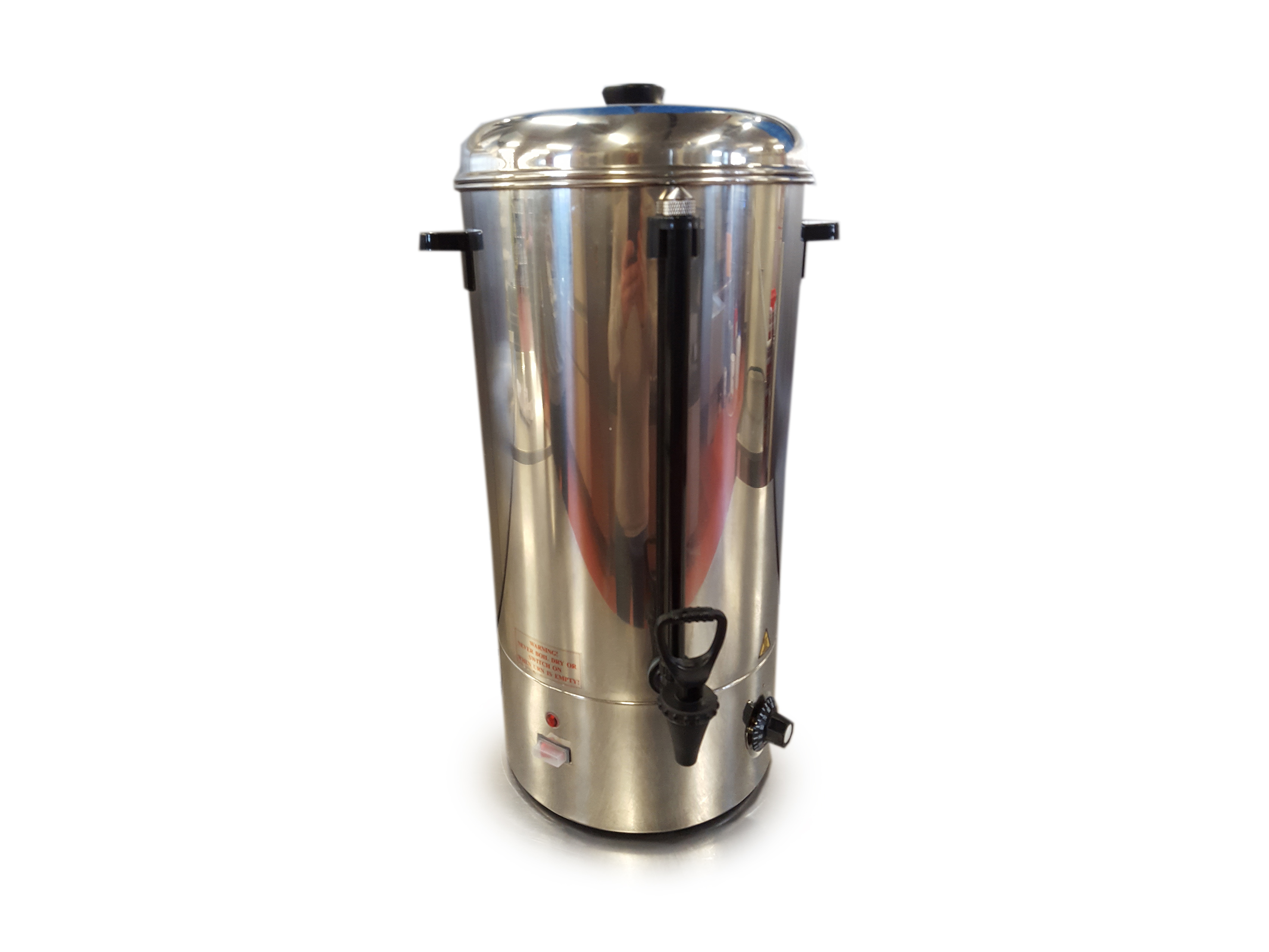 Photo de Thermos en inox électrique avec robinet 15 l diamètre 28 cm h 60 cm