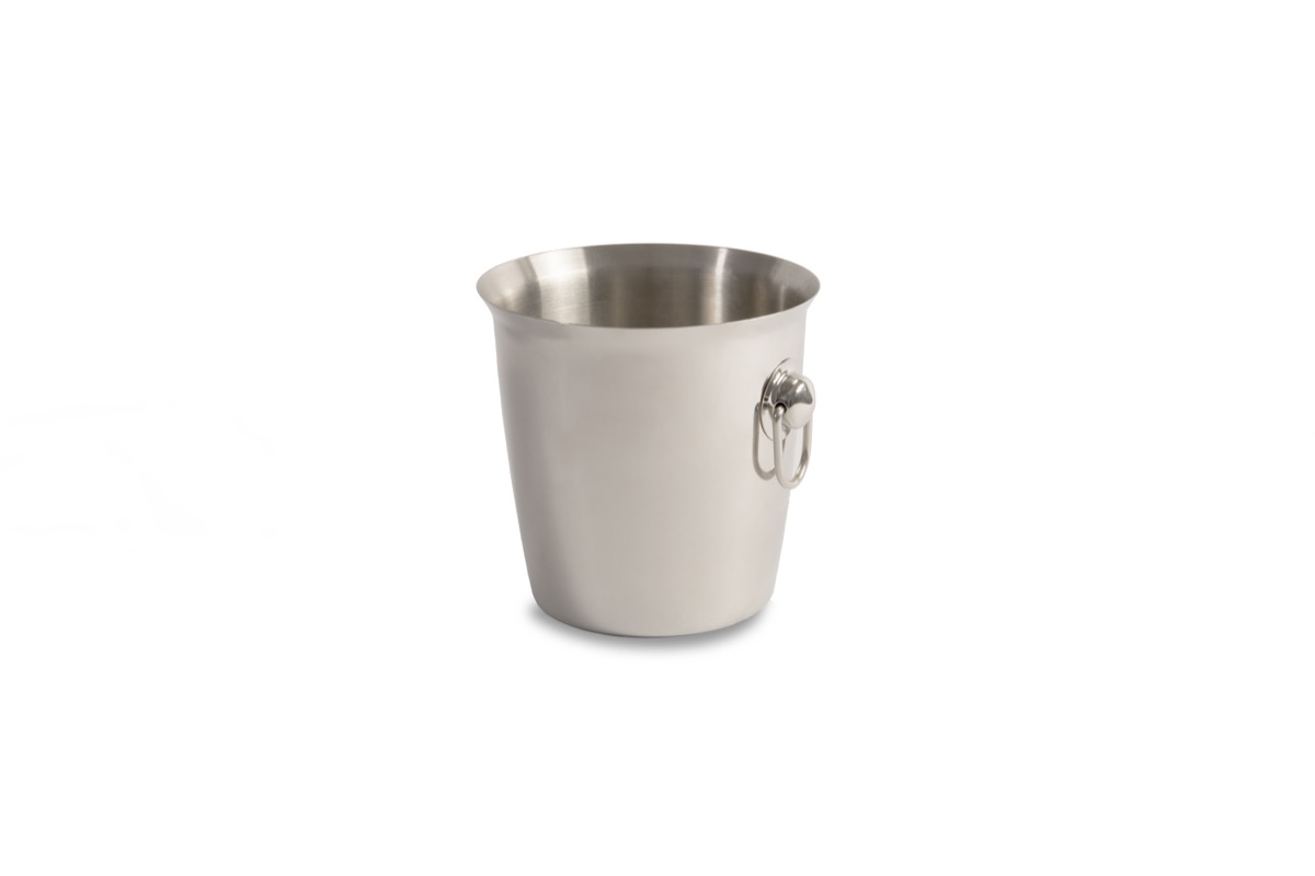 Photo de Seau à champagne en inox avec deux poignées diamètre 19 cm h 18 cm