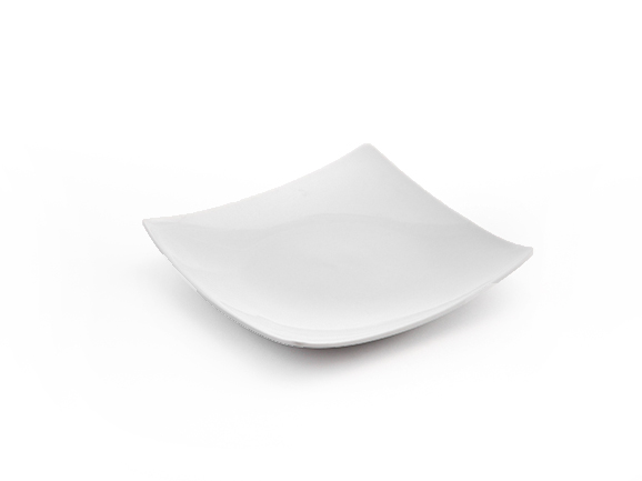 Photo de Assiette carrée à bords relevés 14 x 14 cm Bandeja