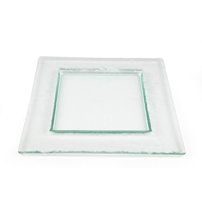Photo de Assiette carrée 27 x 27 cm en verre