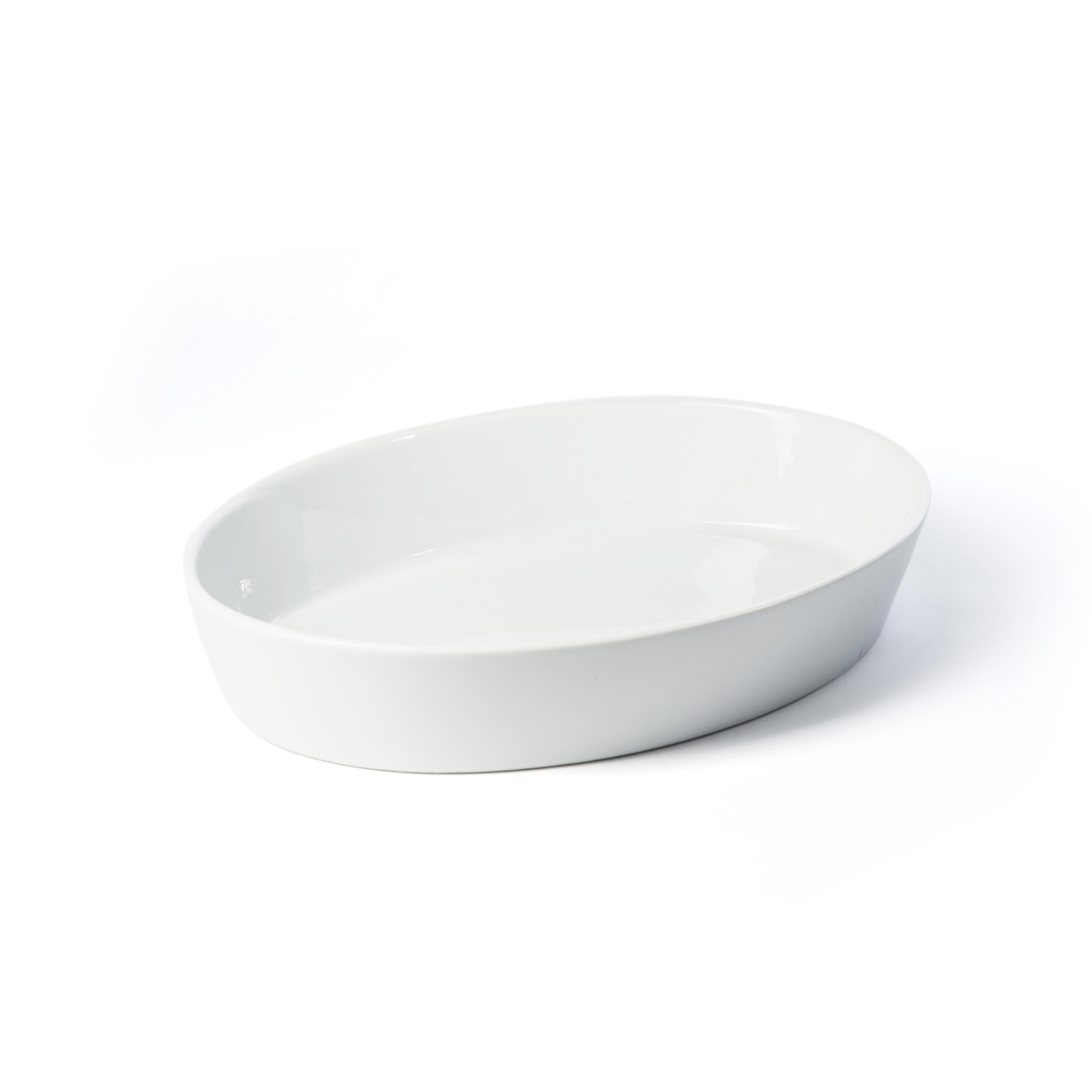 Photo de Plat à gratin ovale en porcelaine  32 x h 6 x 23 cm