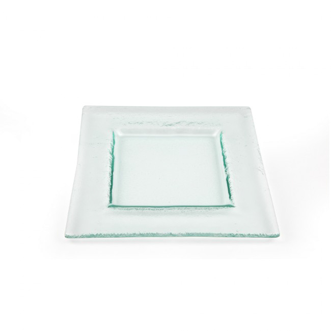 Photo de Assiette carrée 21 x 21 cm en verre