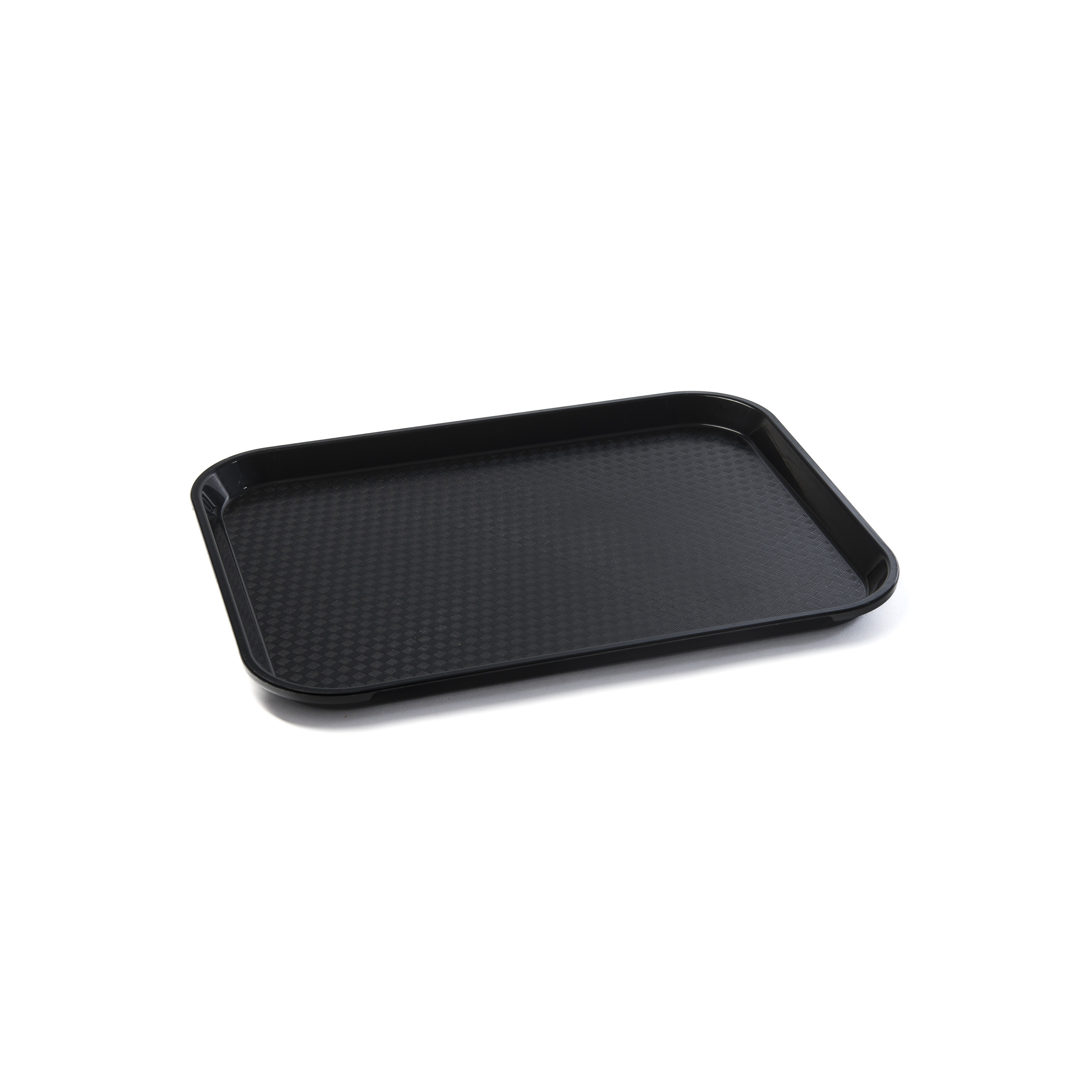 Photo de Plateau de service rectangulaire en plastique noir 35 x h 1 x 25 cm