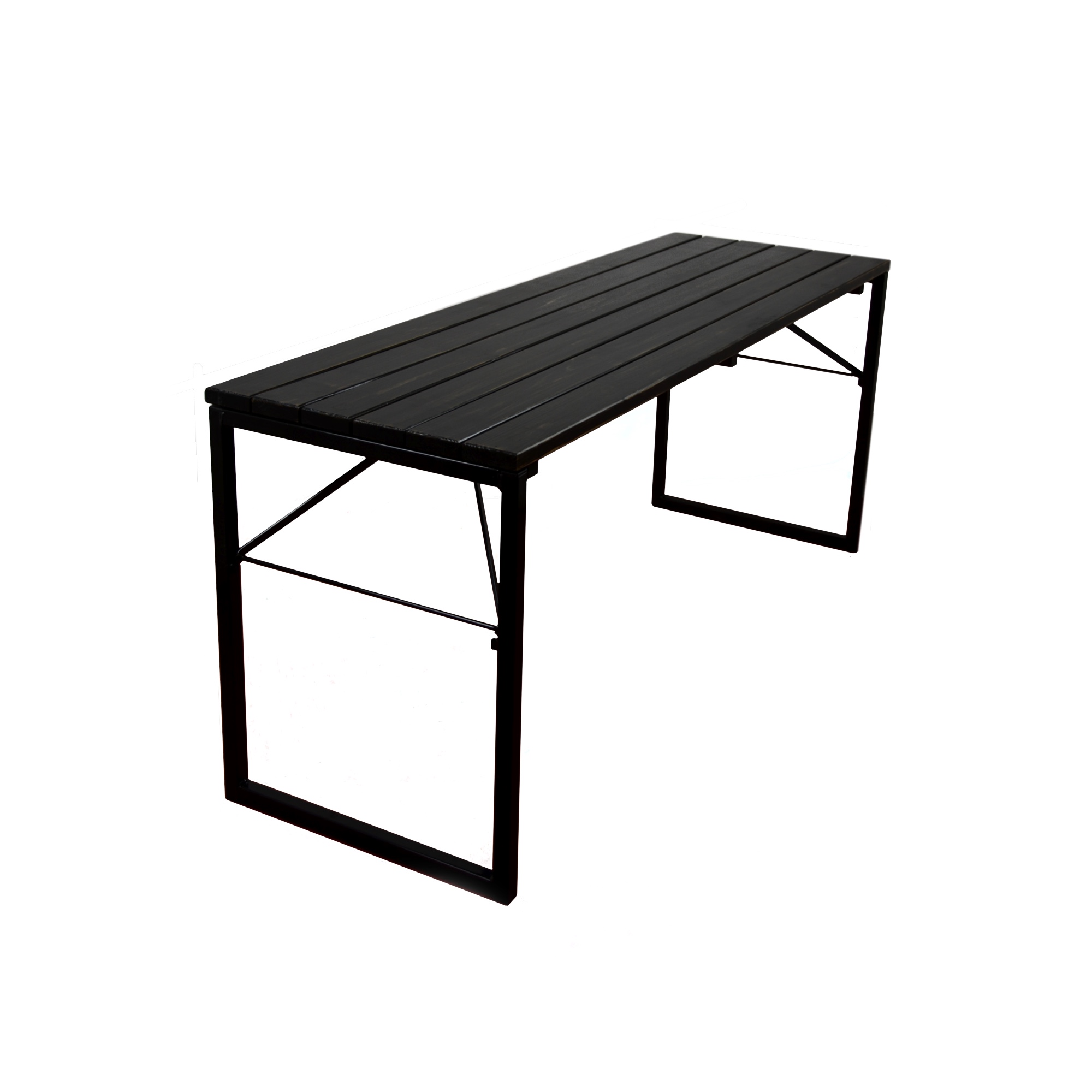Photo de Table rectangulaire en bois vieilli 180 x 60 x h 77.5 cm Factory