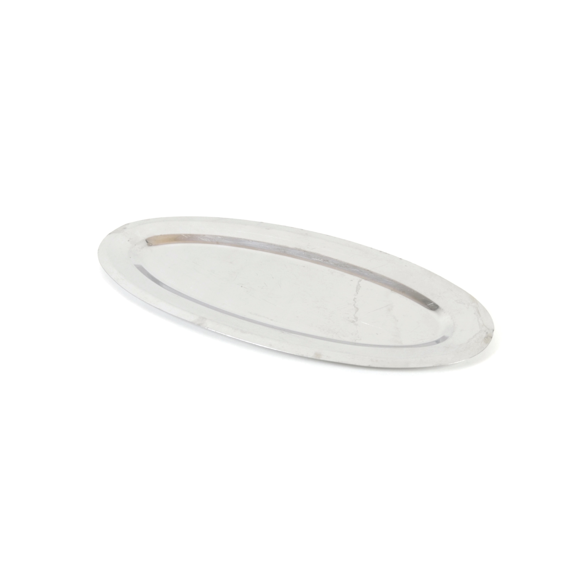 Photo de Plateau ovale en inox 60 x 27 cm
