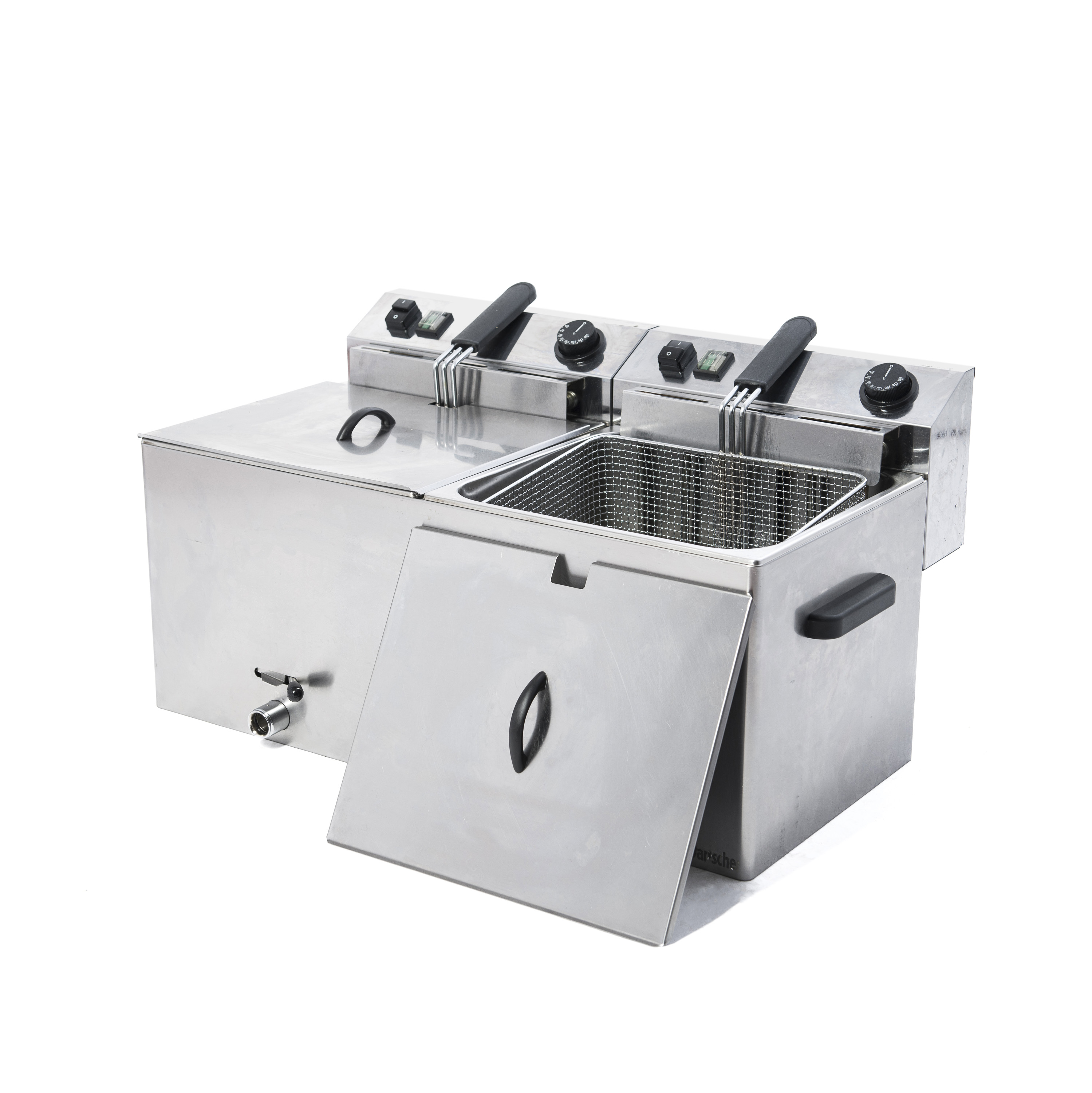 Photo de Friteuse de table électrique double cuve 2 x 10 l / Euro 2 x 16 A