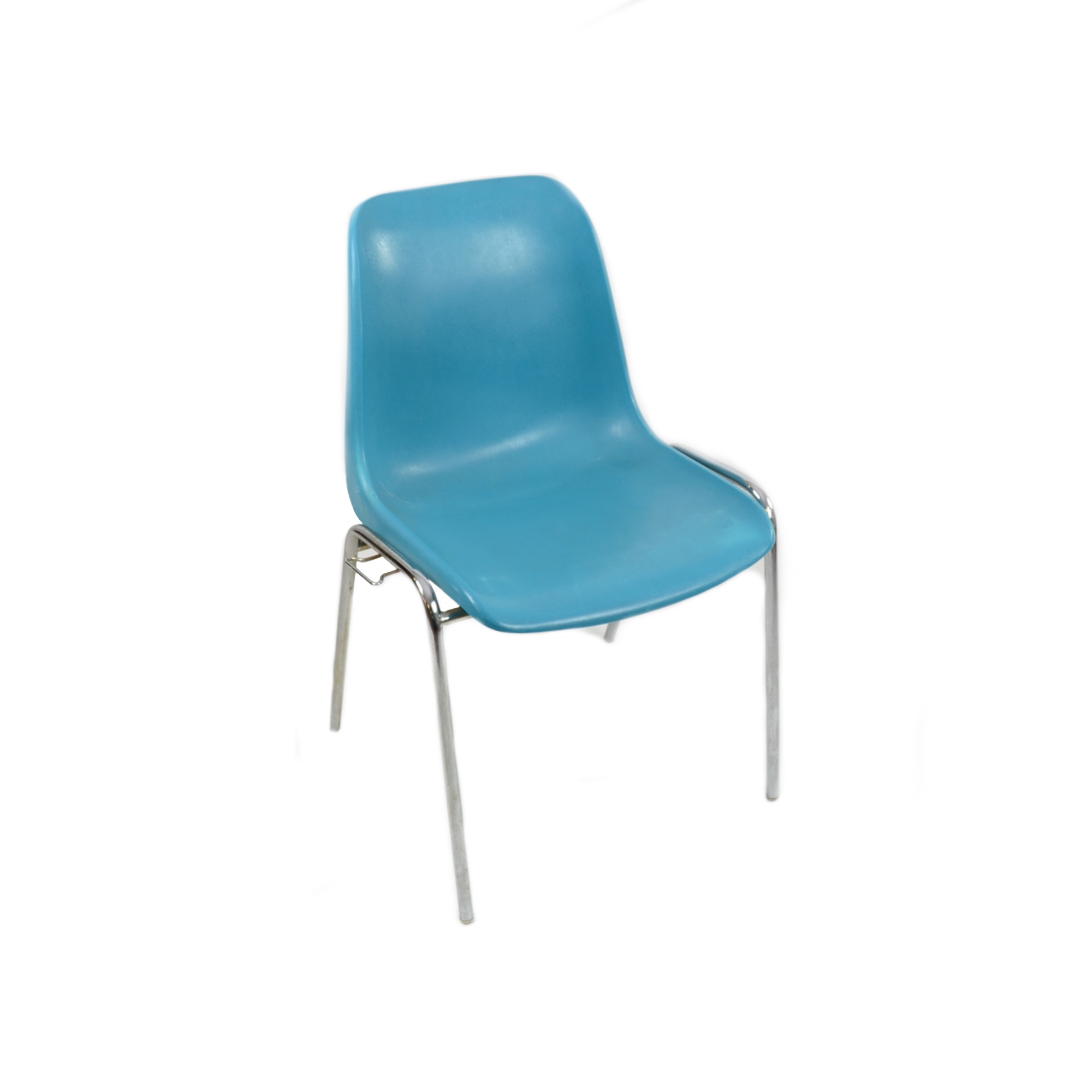 Photo de Chaise Plastique avec pieds métalliques Retro Blue