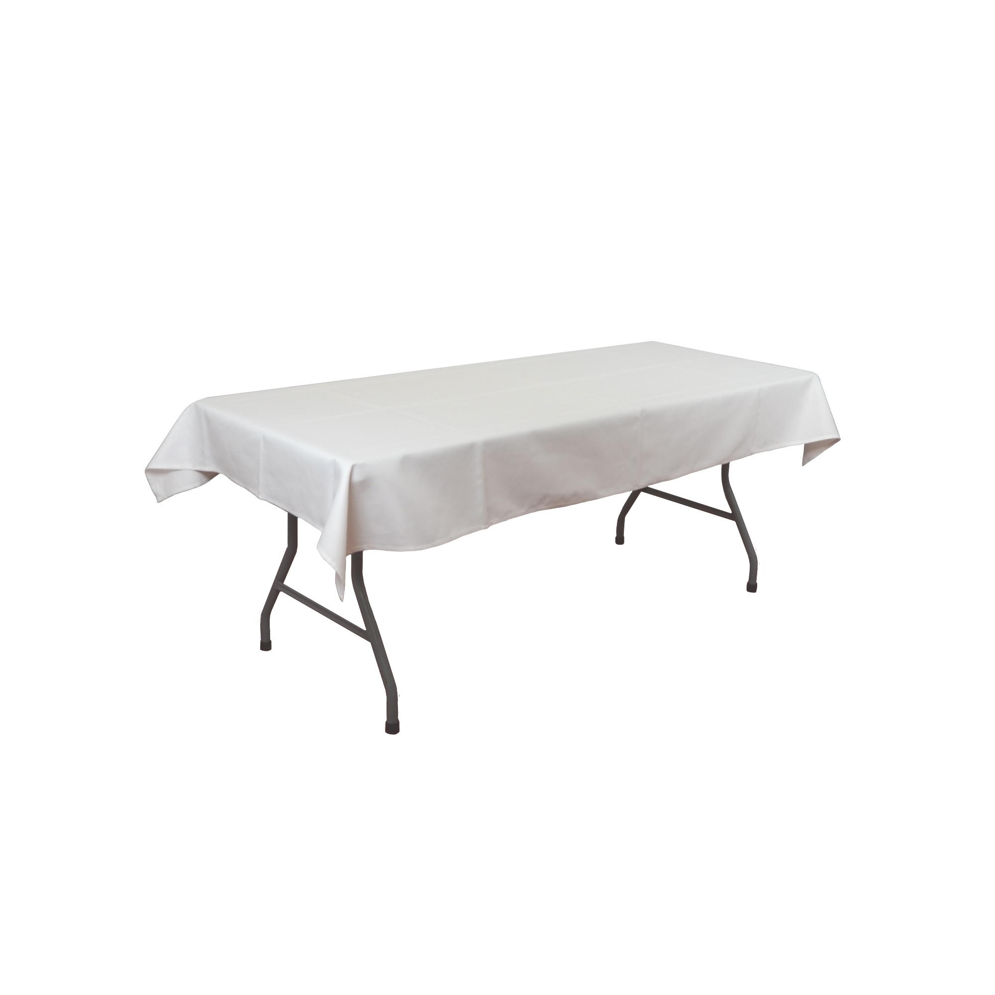 Photo de Nappe blanche rectangulaire en tissu approxi. 260 x 120 cm  (nettoyage inclus)