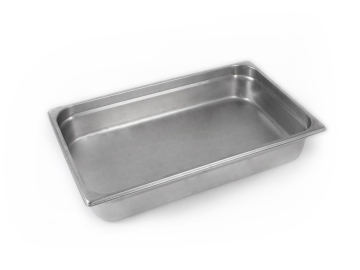 Photo de Bac gastro non perforés sans couvercle 53 x h 10 x 32 cm GN 1/1 Inox