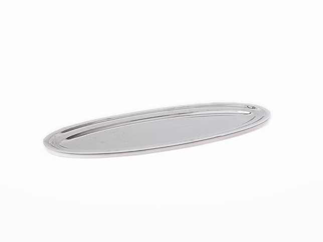 Photo de Plateau ovale en inox 80 x 30 cm