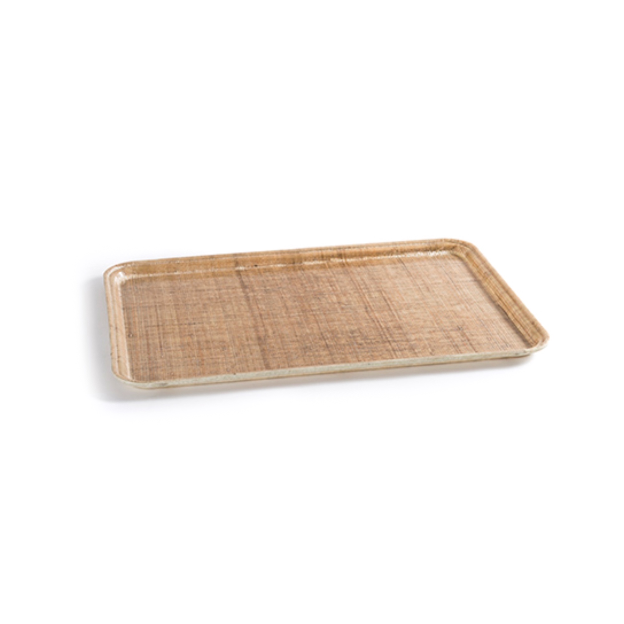 Photo de Plateau de service rectangulaire en bois beige 53 x h 1 x 37 cm